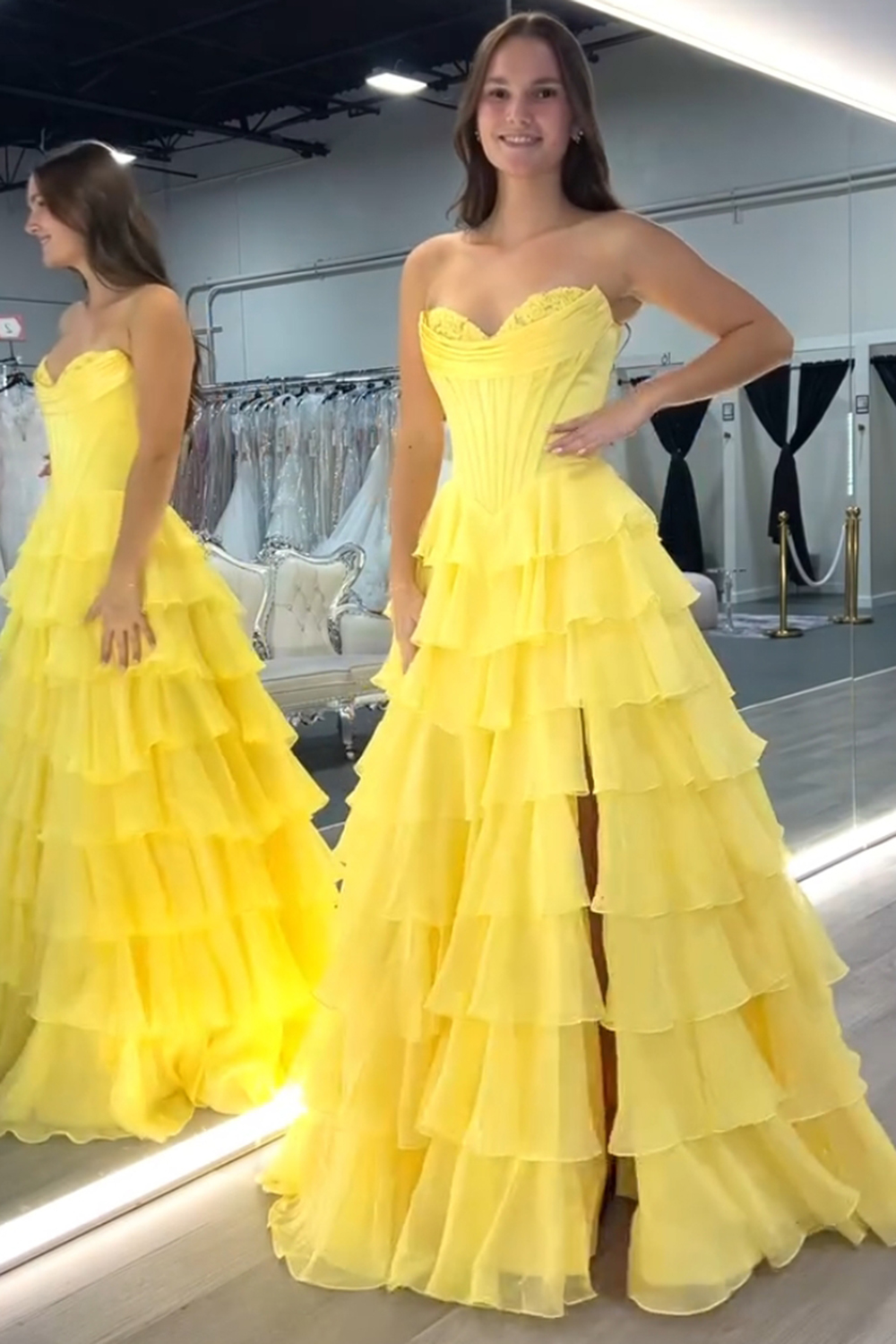 Light Blue A Line Sweetheart Ruffled Corset Long Prom Dress