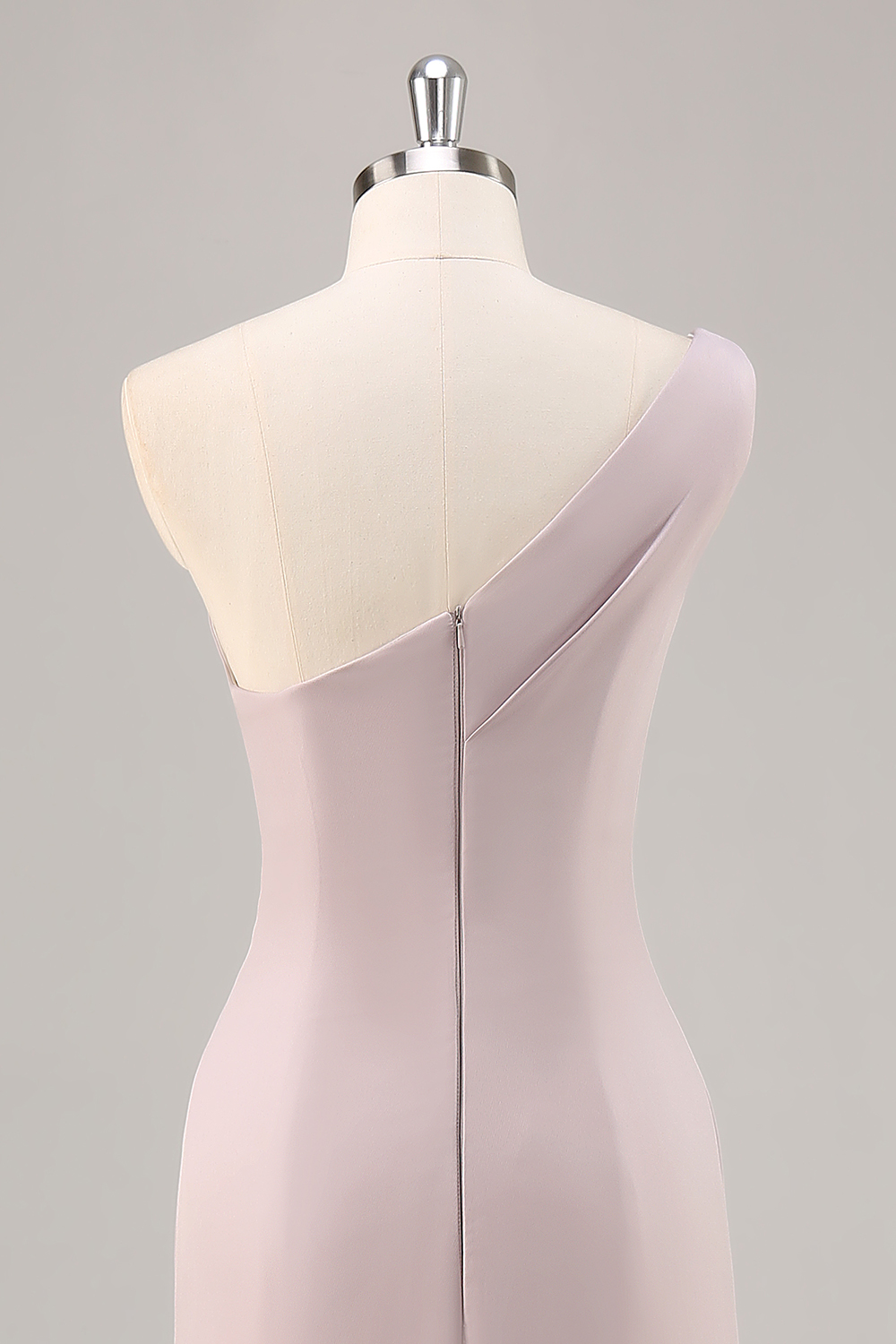 Simple Khaki One Shoulder Mermaid Long Formal Dress