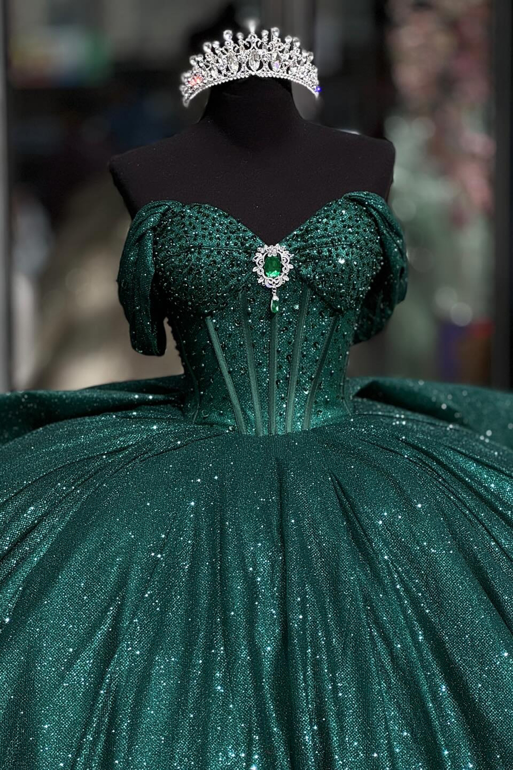 Sparkly Hot Pink Off the Shoulder Beaded Rhinestones Tulle Quinceanera Dress with Ruffle