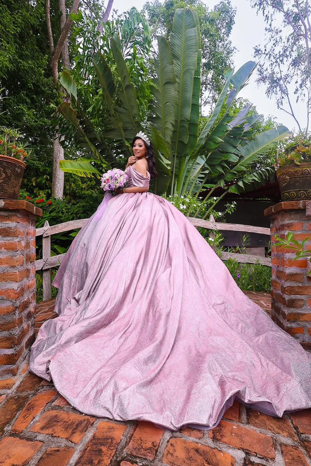 Sparkly Grey Purple Off the Shoulder Ball Gown Quinceanera Dress