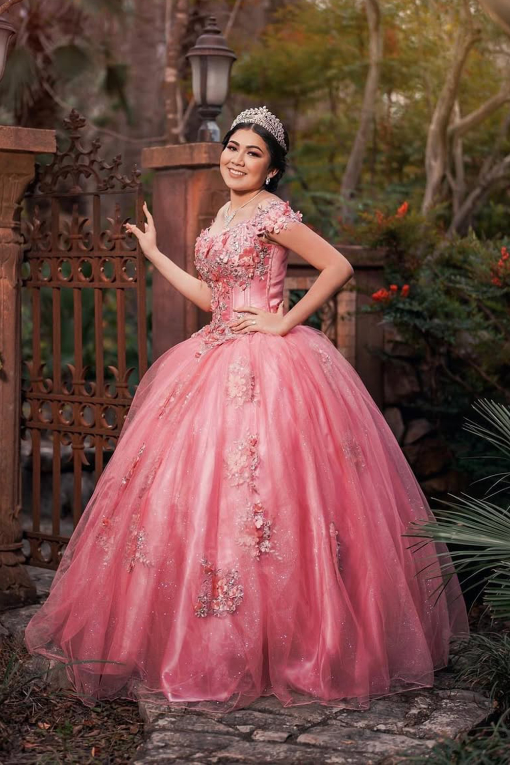 Sparkly Blush Pink Ball Gown Off the Shoulder Sequin Quinceanera Dress