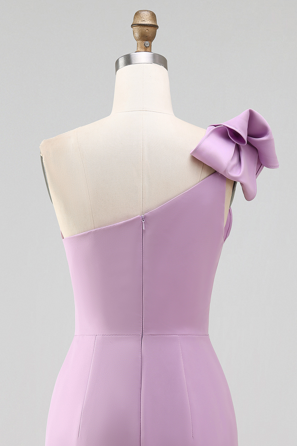 White Bodycon Satin One Shoulder Short Graduation Dress with Bow