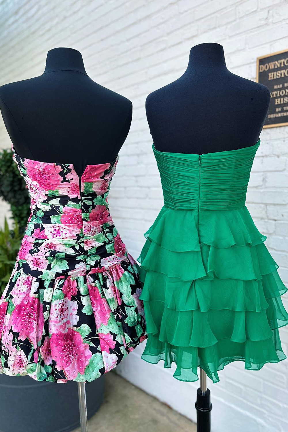 Green A Line Tulle Tiered Sweetheart Short Homecoming Dress