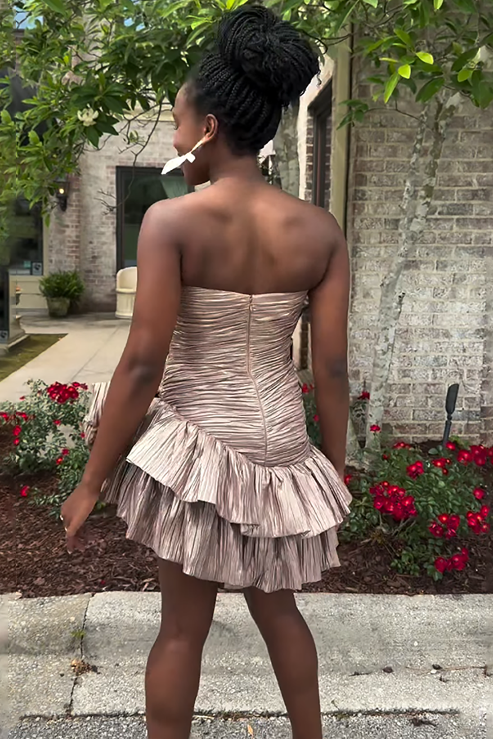 Light Blue A Line Pleated Short Homecoming Dress with Bow