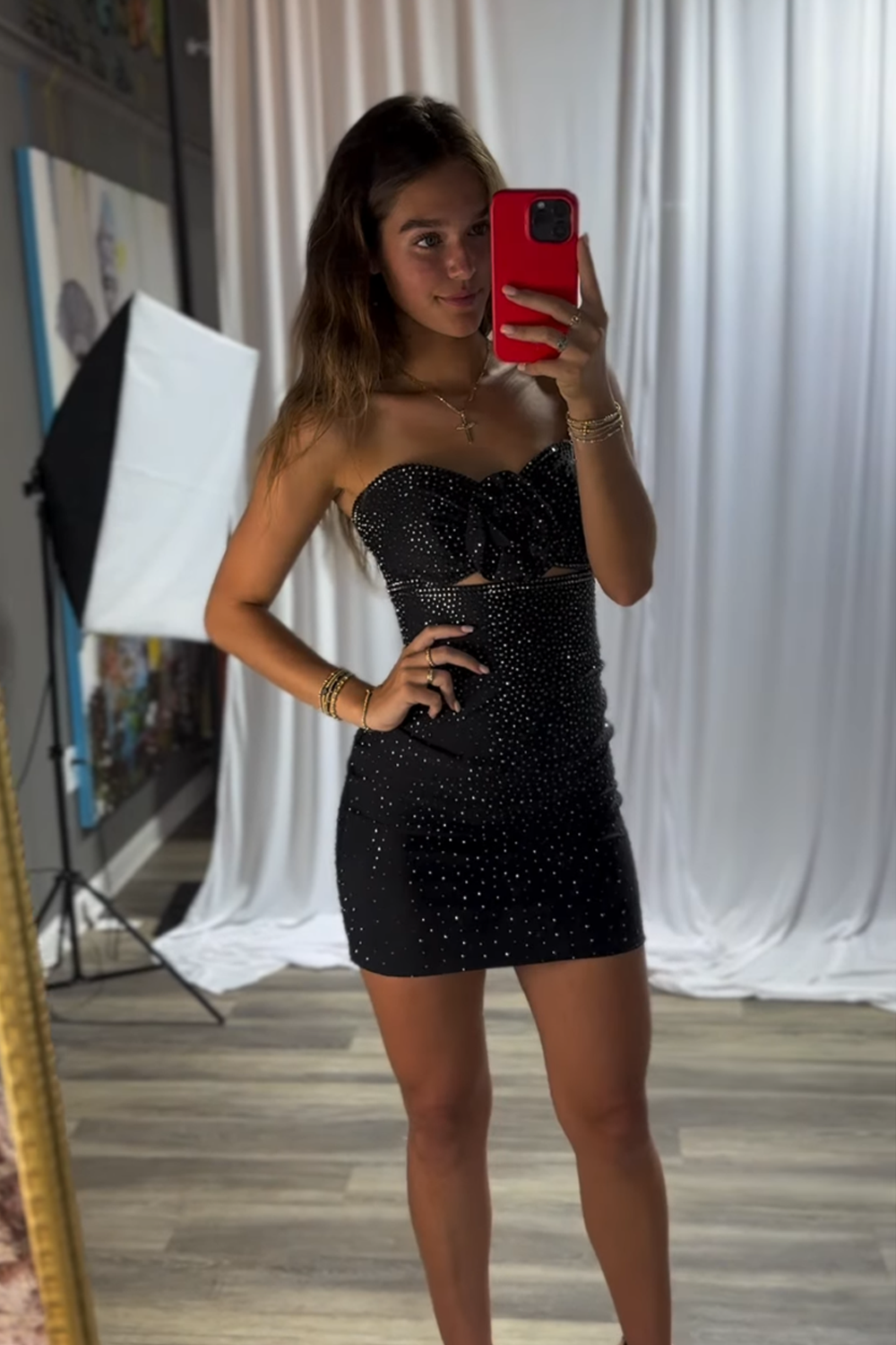 Sparkly Black Tight Strapless Short Homecoming Dress with Beading