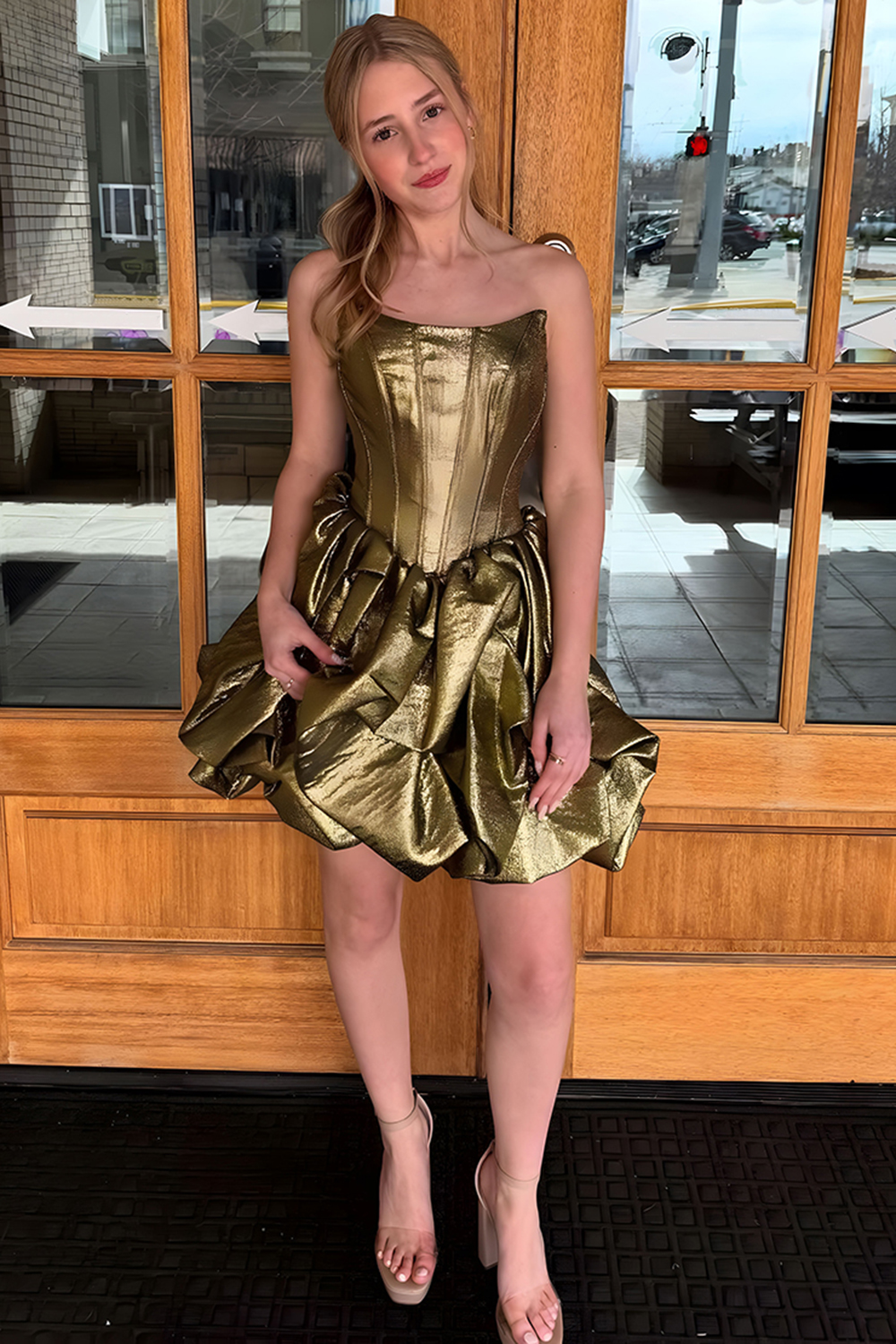 Sparkly Fuchsia Sequins Corset Strapless Short Homecoming Dress