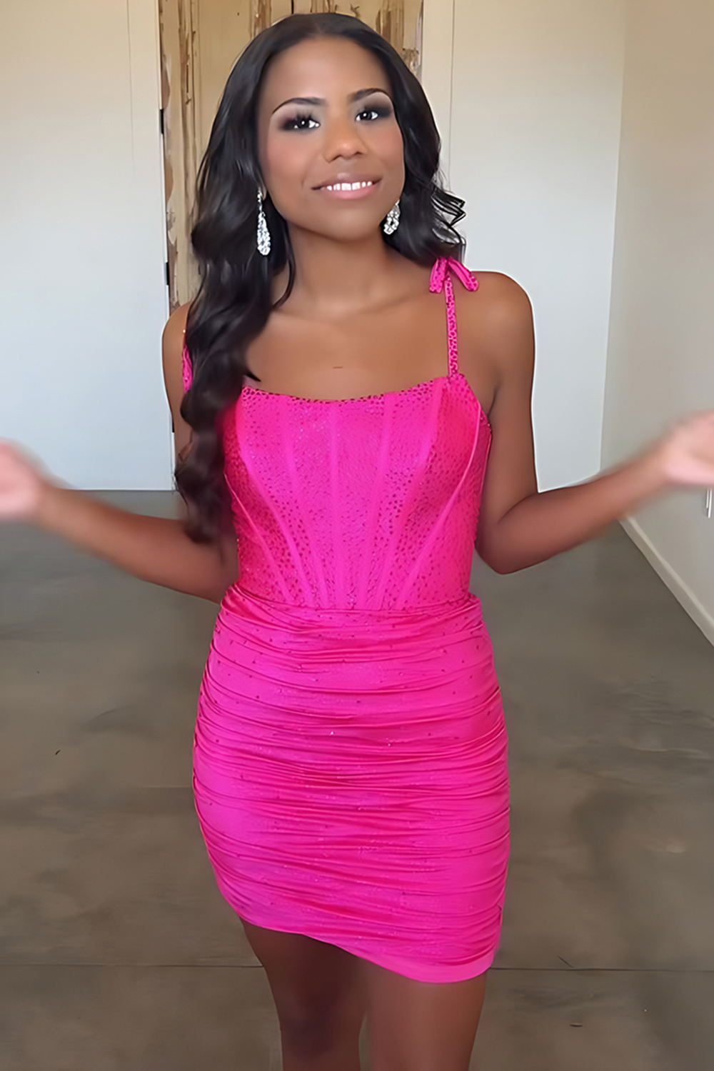 Black Tight Corset Short Homecoming Dress with Bows