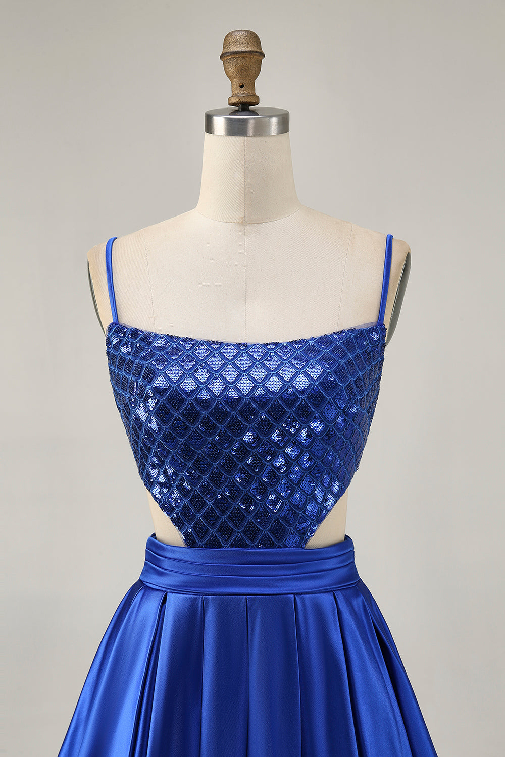 Sparkly A Line Royal Blue Short Homecoming Dress with Sequins
