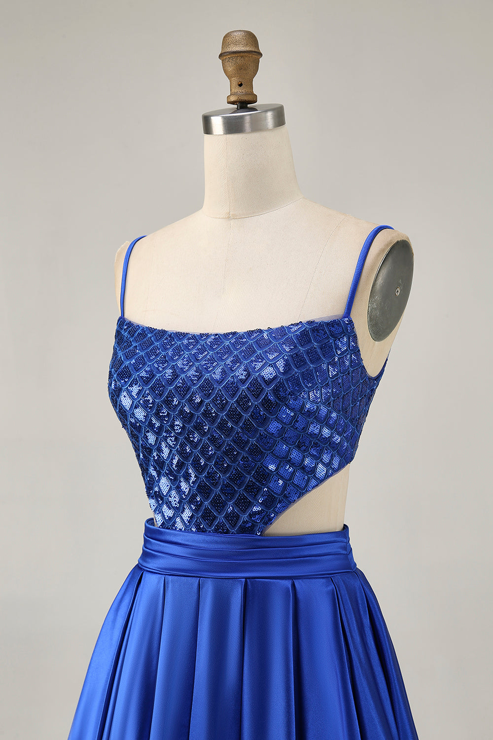 Sparkly A Line Royal Blue Short Homecoming Dress with Sequins
