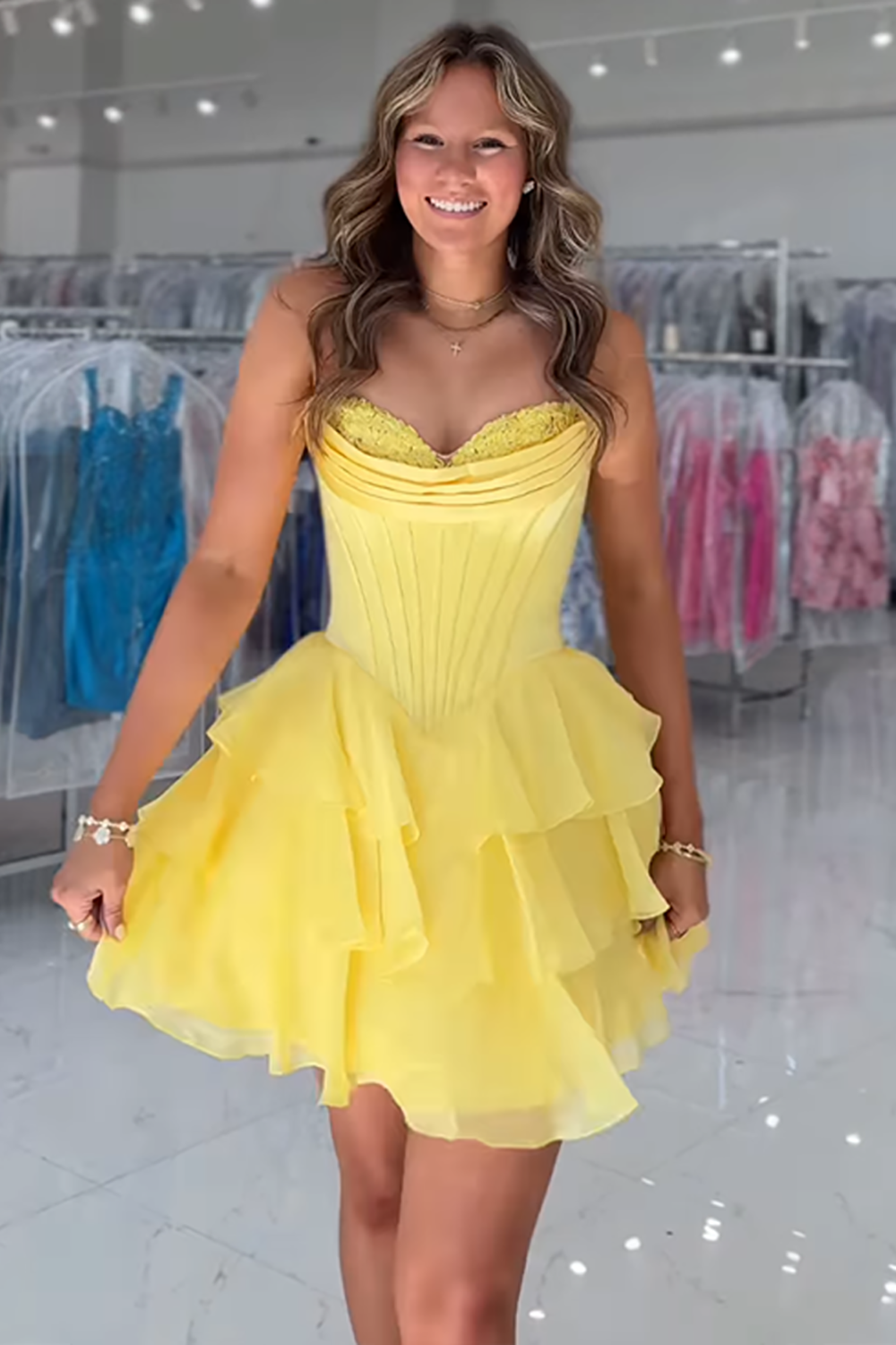 Black Corset A Line Short Homecoming Dress with Ruffles