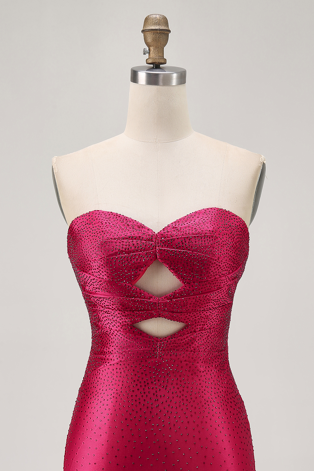 Sparkly Fuchsia Sweetheart Short Tight Homecoming Dress with Beading