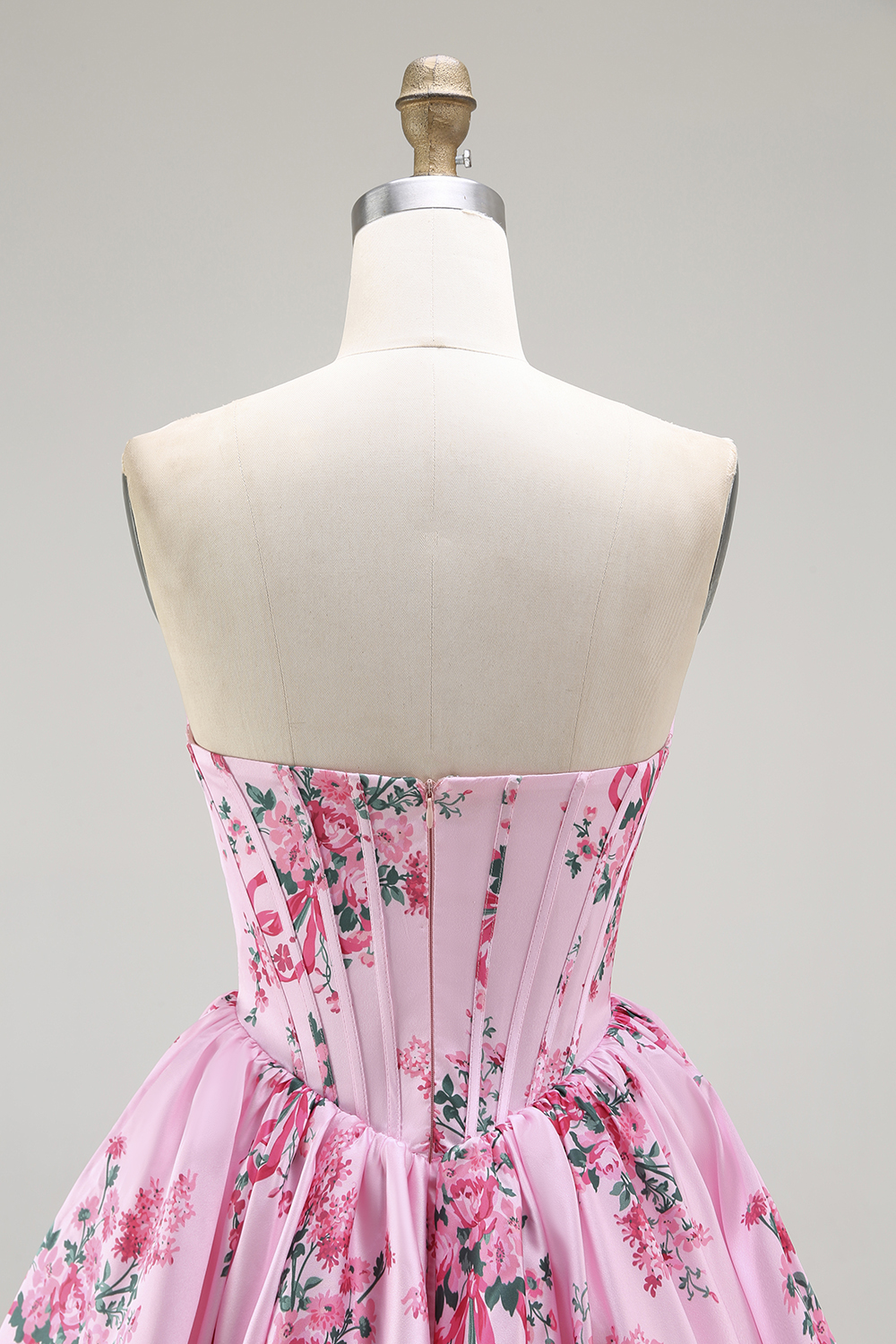 White Blue Floral Sweetheart Corset Short Homecoming Dress with Appliques