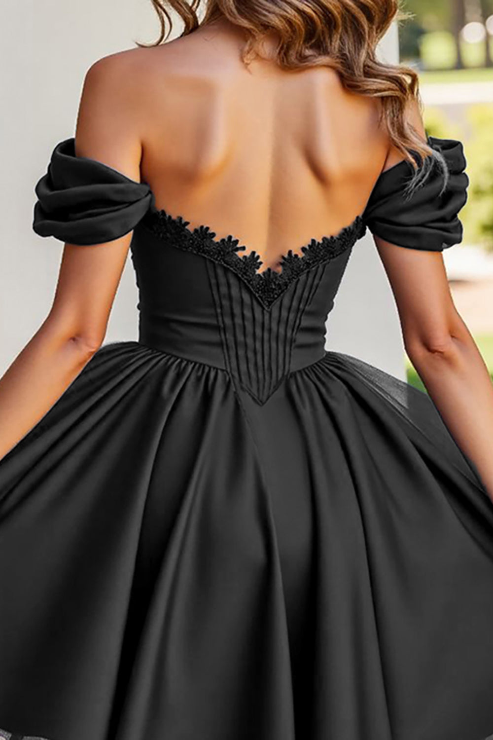 Navy Tulle Corset A Line Short Homecoming Dress