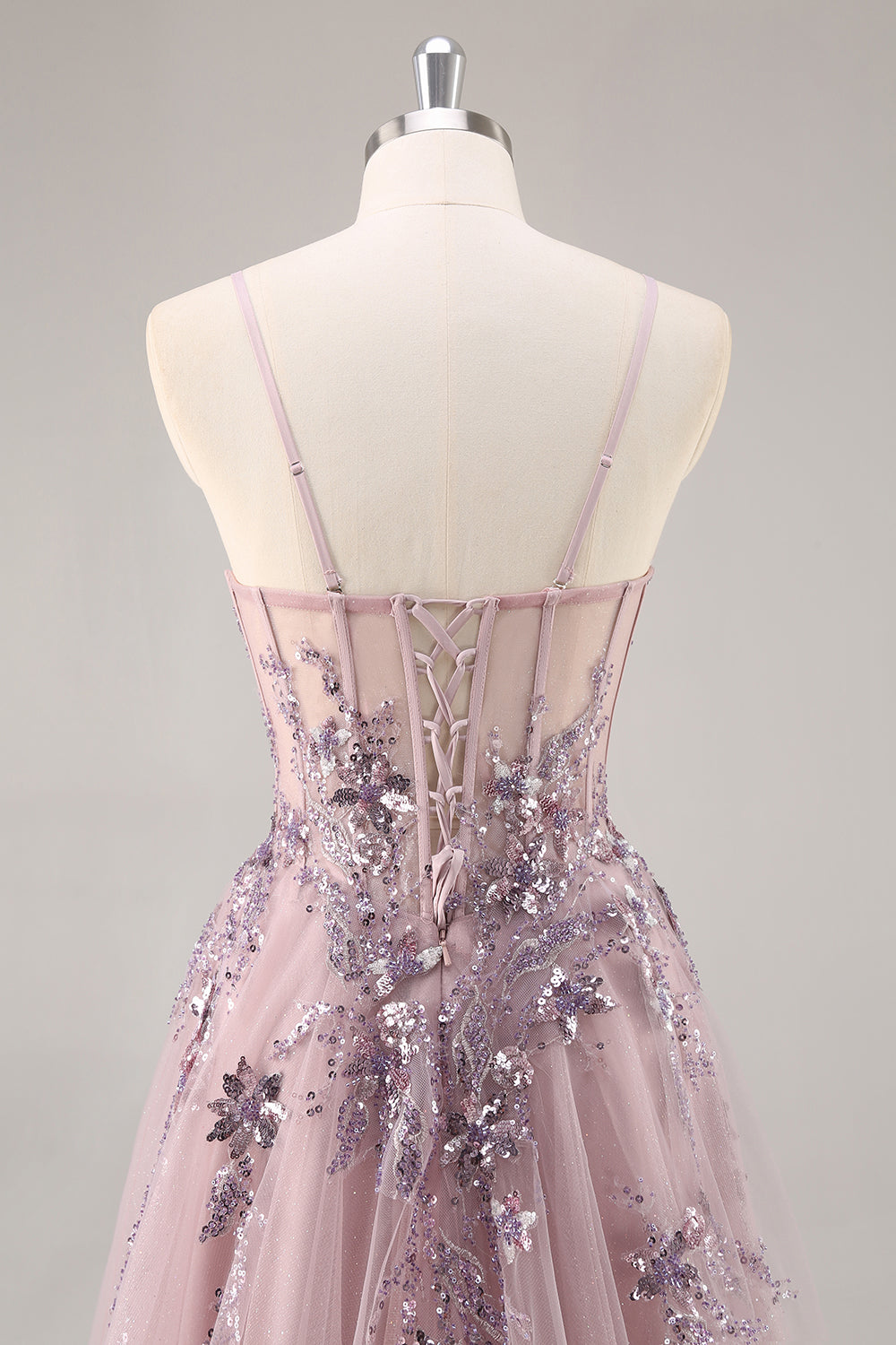 Sparkly Green Tulle Corset Sweetheart Appliqued Long Prom Dress