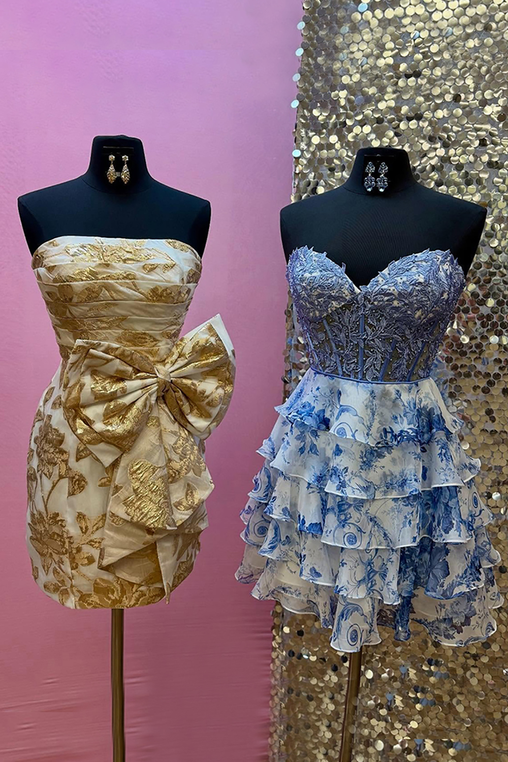 White Floral Strapless Ruched Tight Short Homecoming Dress with Bow