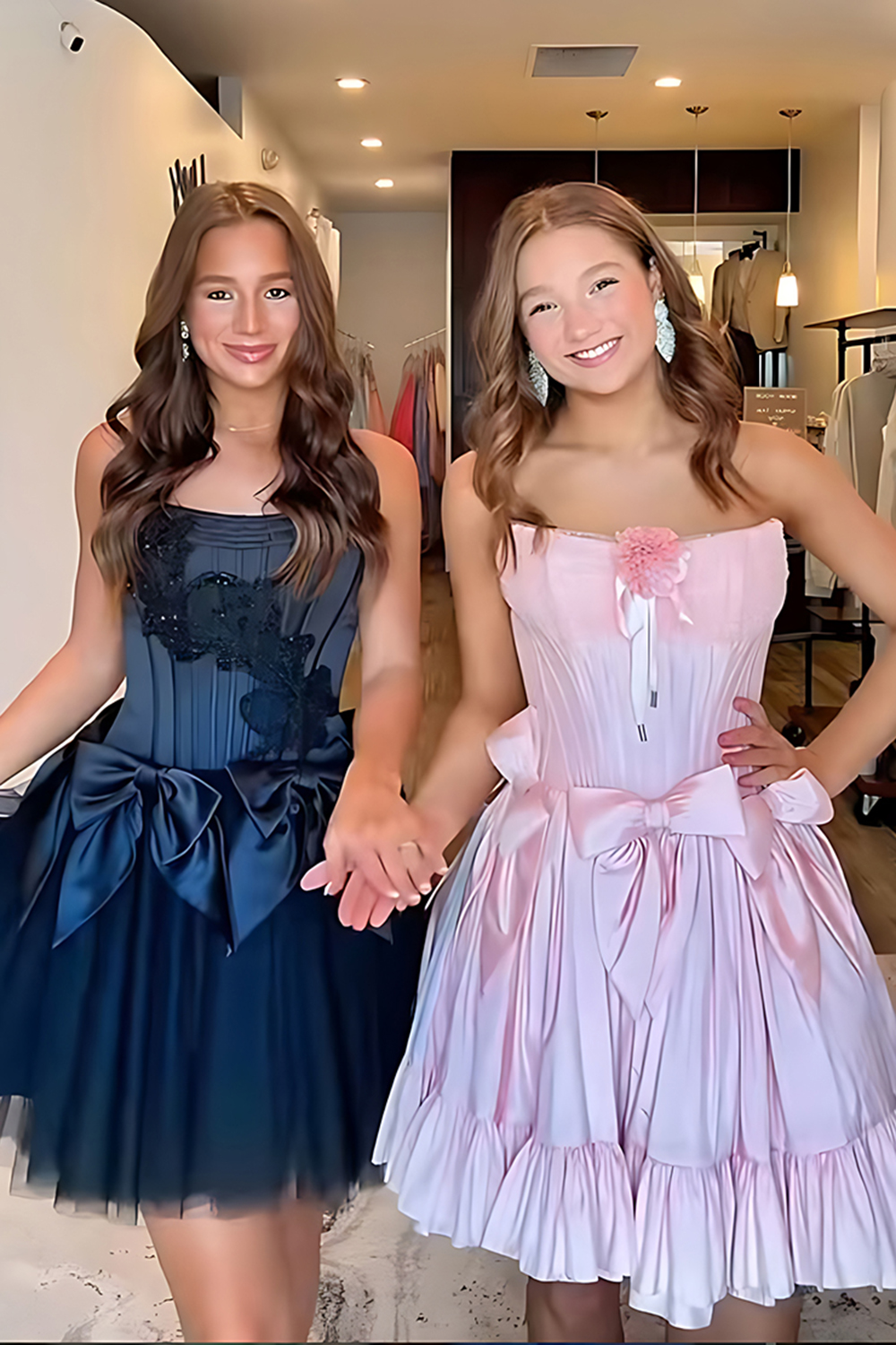 Black Corset A Line Tulle Short Homecoming Dress with Bows