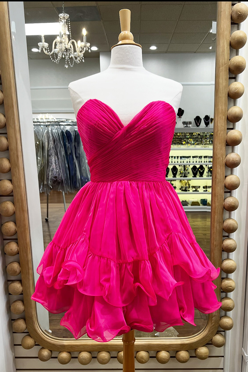 Dark Blue Ruched A Line Short Homecoming Dress with Ruffles