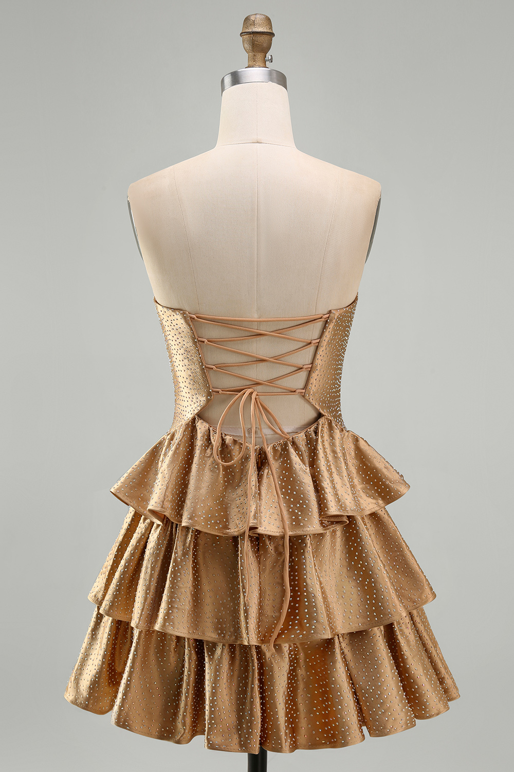 Sparkly Orange Tiered Cut Out A Line Short Homecoming Dress with Beading