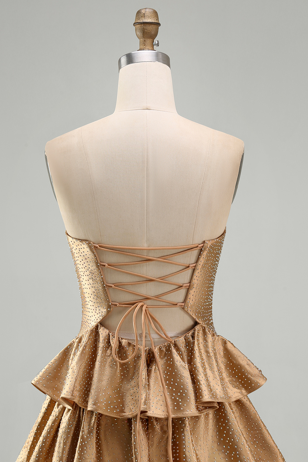 Sparkly Orange Tiered Cut Out A Line Short Homecoming Dress with Beading