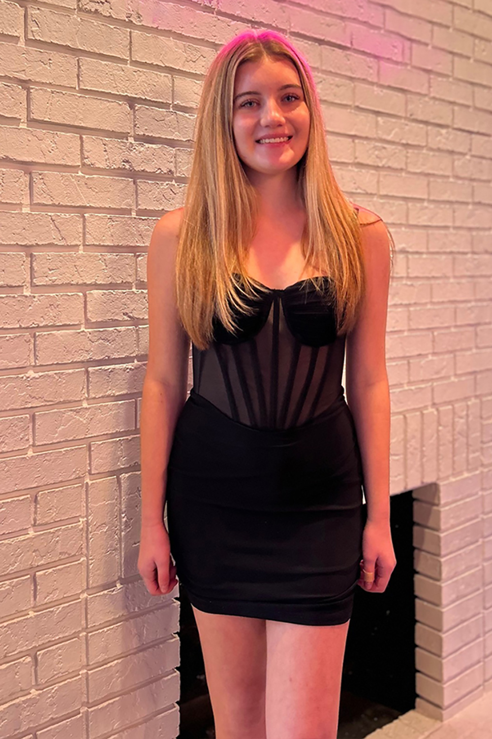 Black Corset Spaghetti Straps Tight Short Homecoming Dress