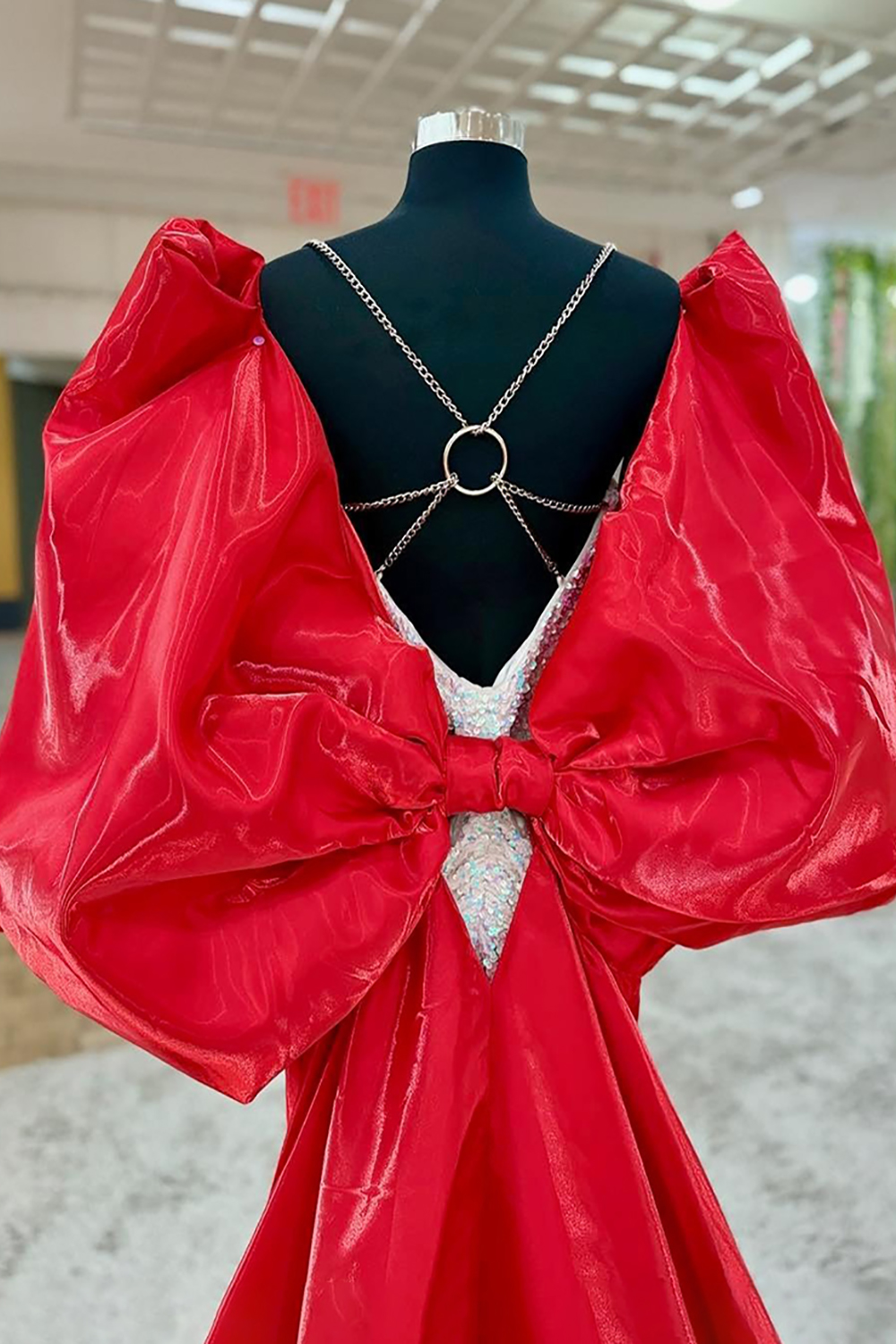 Sparkly White Red Sequins Ruched Tight Short Homecoming Dress with Bow