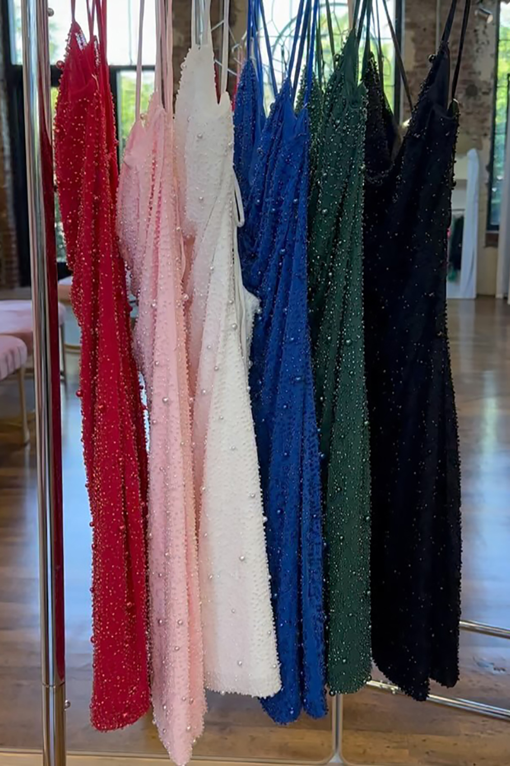 Sparkly Royal Blue Spaghetti Straps Beaded Short Homecoming Dress