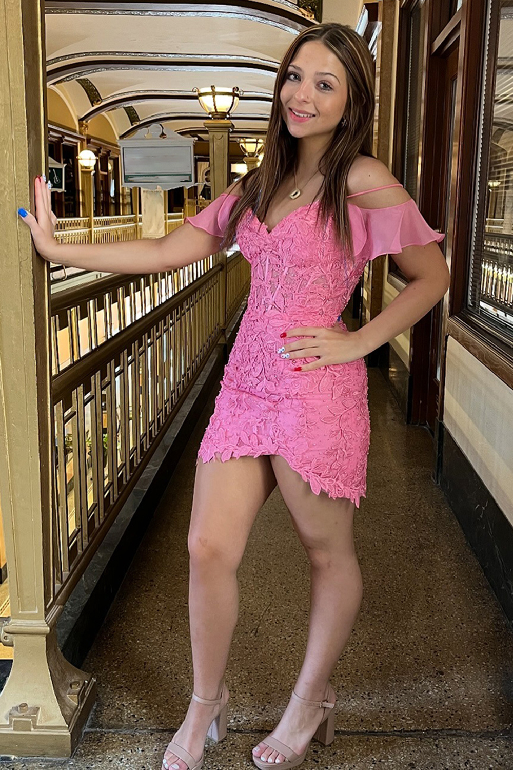 Sparkly Yellow Lace Tight Short Corset Homecoming Dress with Ruffles