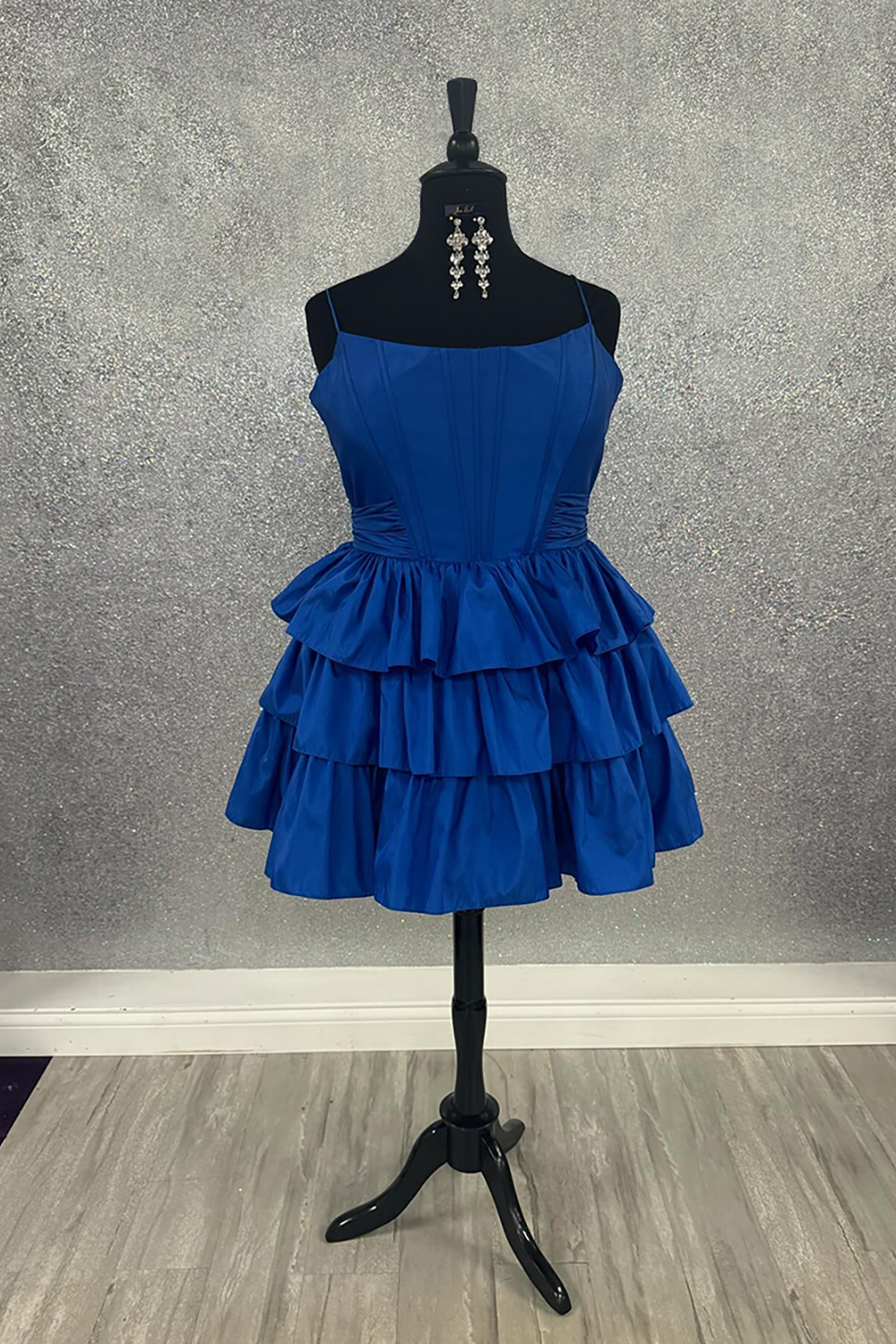 Oranga Ruffled A Line Short Corset Homecoming Dress with Bow