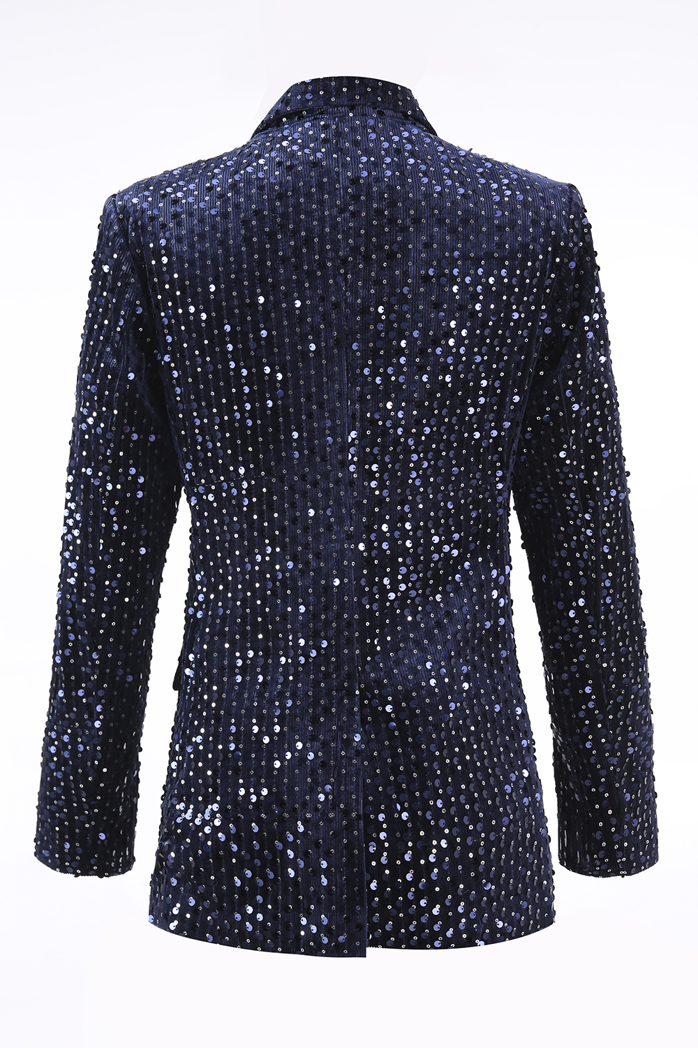 Sparkly Navy Sequin Peak Lapel 2 Piece Women Homecoming Prom Suits