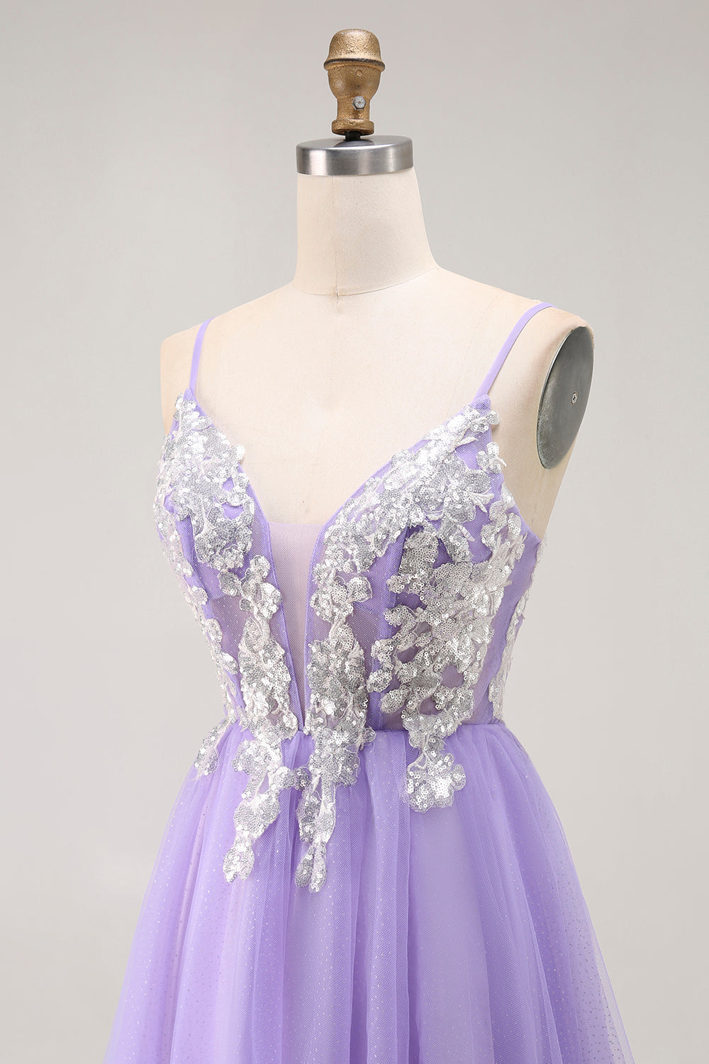 Sparkly Purple A Line Corset Long Prom Dress with Sequins