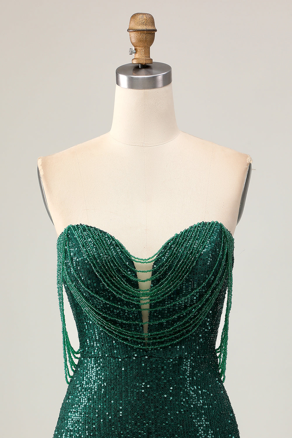 Sparkly Sequins Dark Green Short Tight Homecoming Dress with Beading