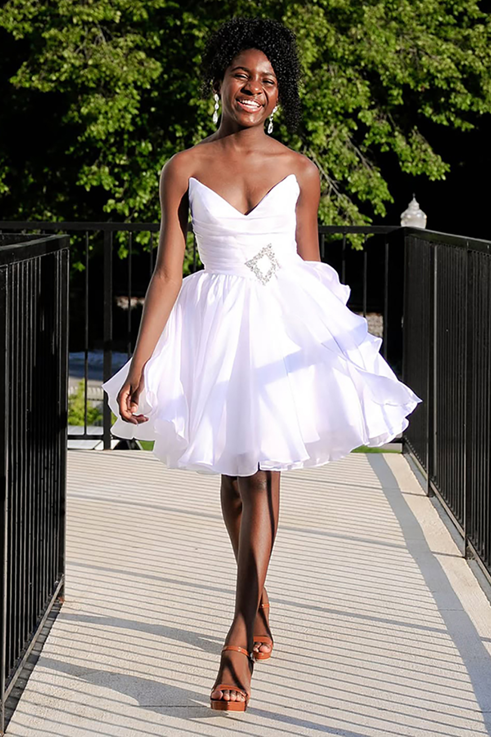 Sparkly Royal Blue Ruffled Beaded A Line Short Homecoming Dress