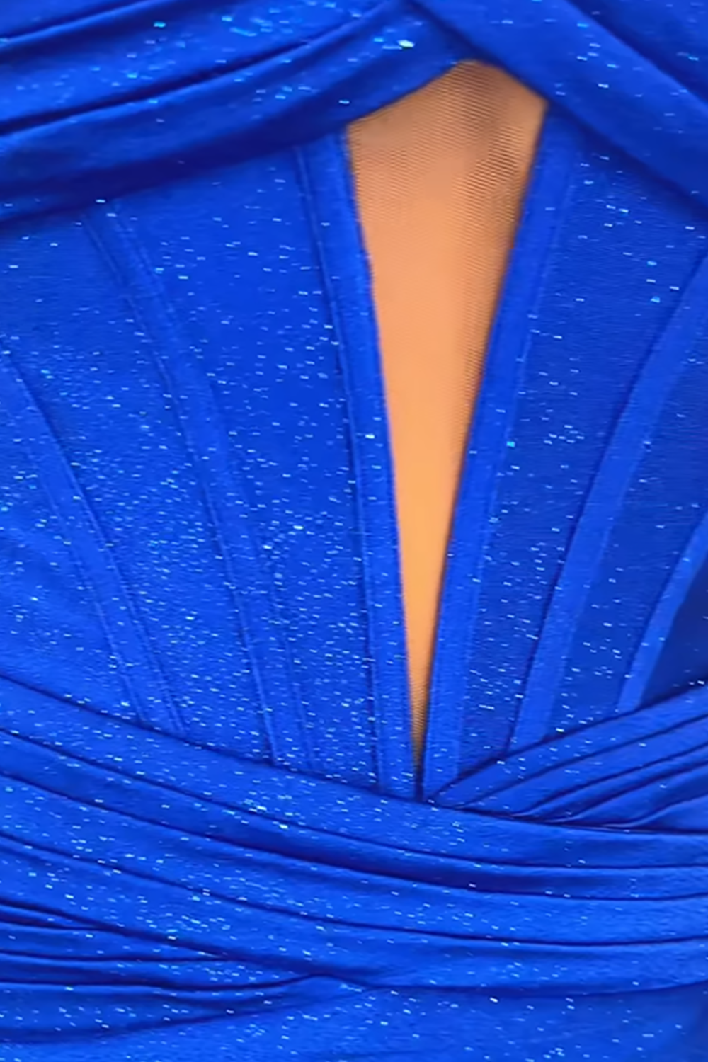 Glitter Royal Blue Tight Short Corset Homecoming Dress with Slit