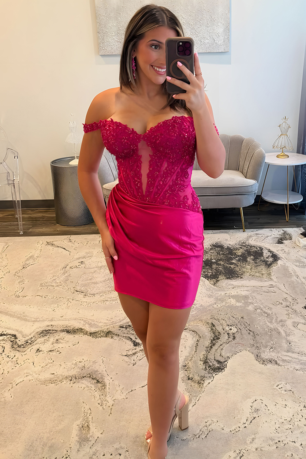 Sparkly Turquoise Satin Corset Short Tight Homecoming Dress with Lace