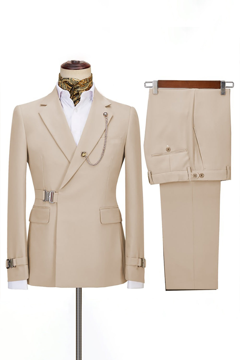 Navy 2 Piece Notched Lapel Prom Homecoming Men's Suits