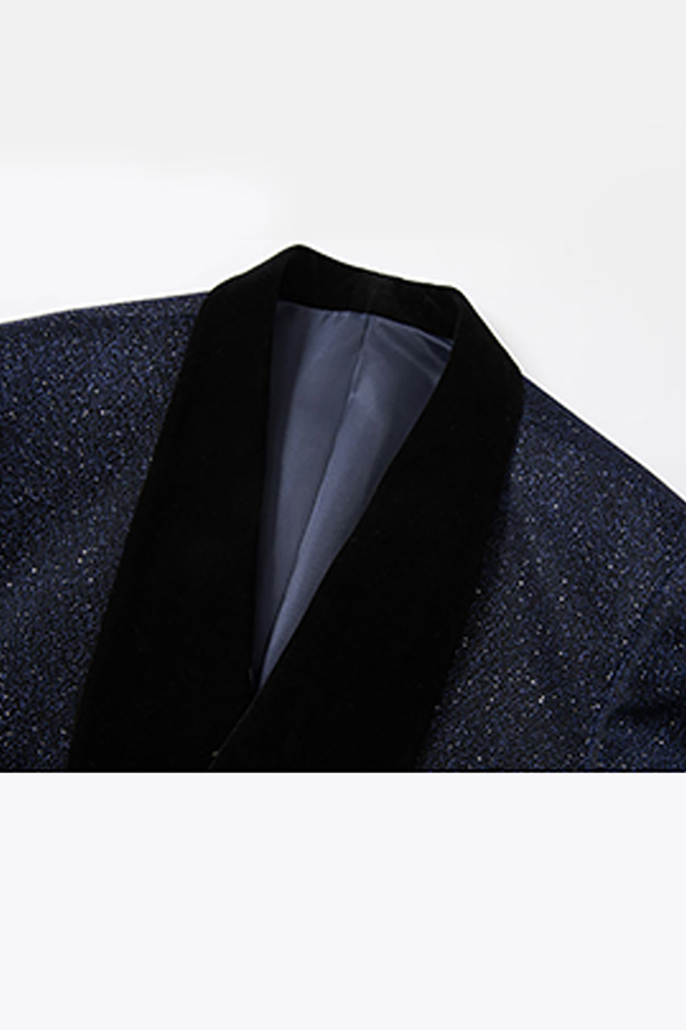 Sparkly Navy Shawl Lapel 2 Piece Prom Homecoming Men's Suits