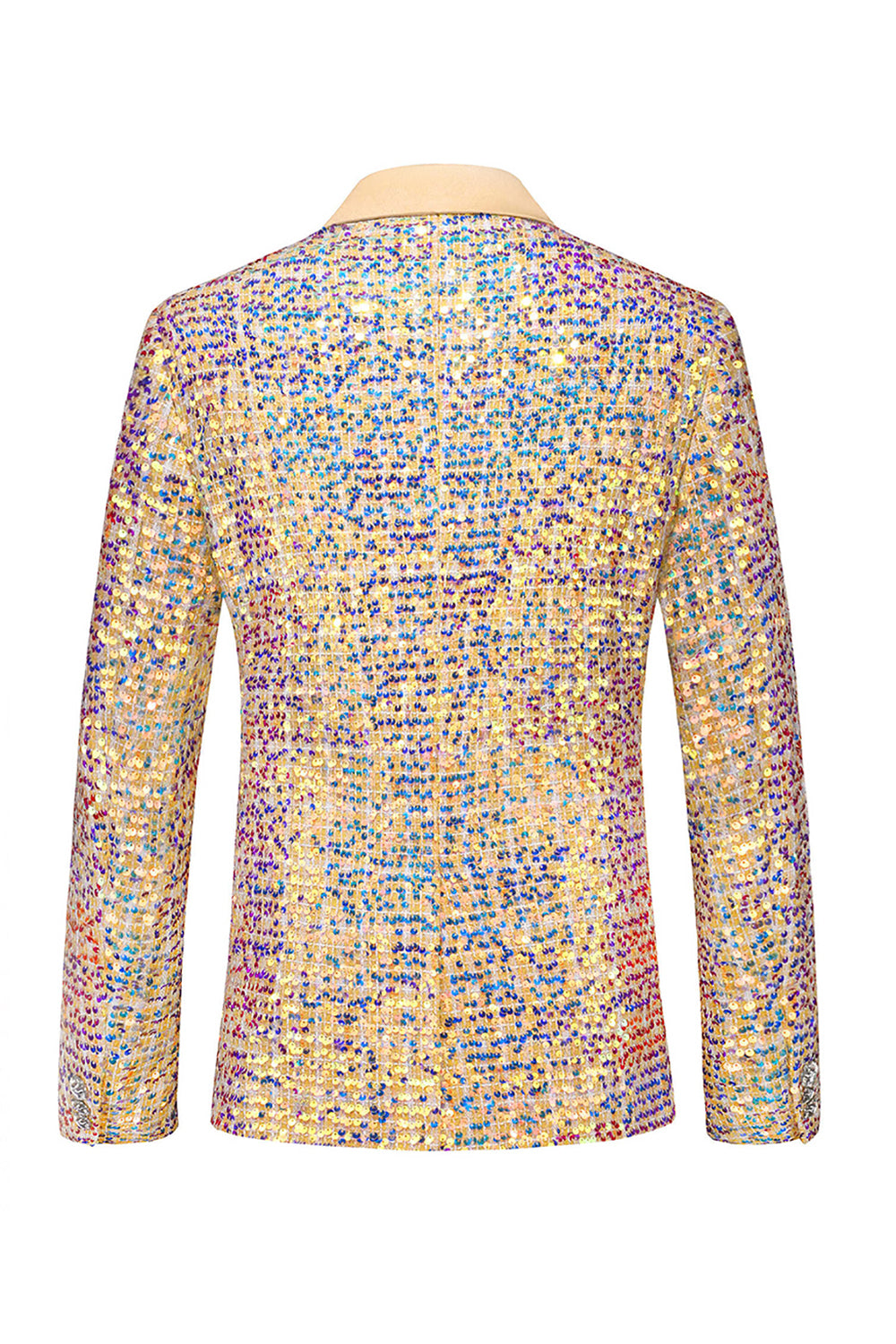 Sparkly Golden Notched Lapel 2 Piece Prom Homecoming Men's Suits