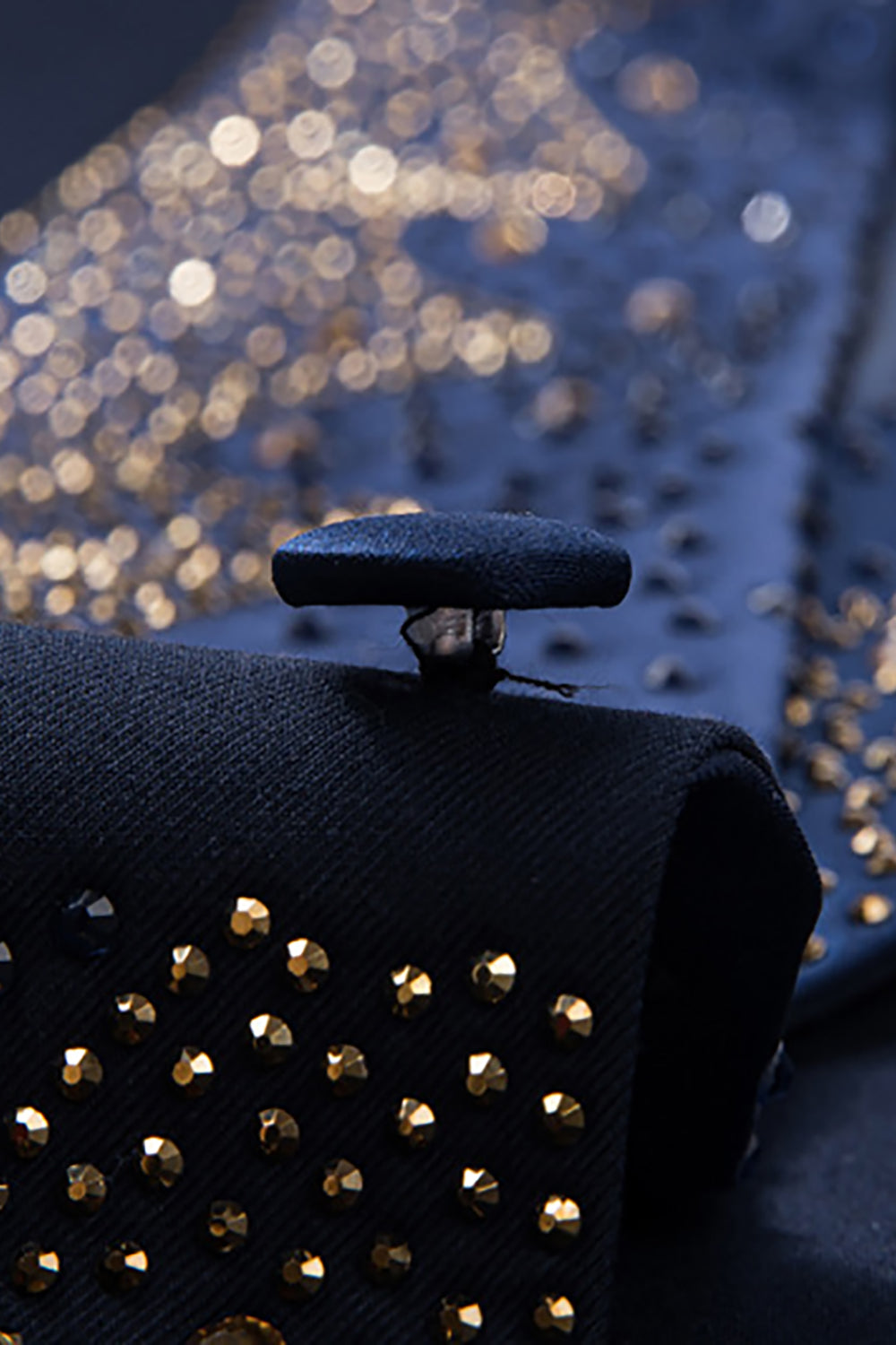 Sparkly Black 3 Piece Prom Homecoming Men's Suits with Rhinestones