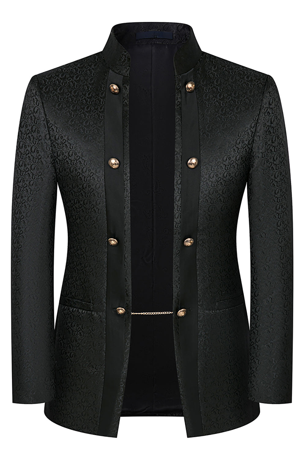 Khaki Double Breasted Jacquard 3 Piece Prom Homecoming Men's Suits