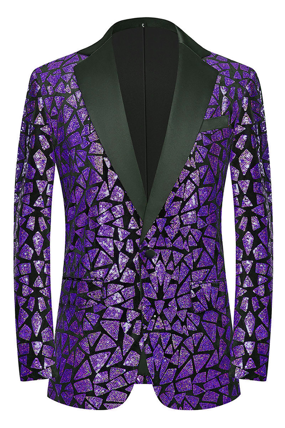 Sparkly Black Golden Sequins Notched Lapel 2 Piece Prom Homecoming Men's Suits