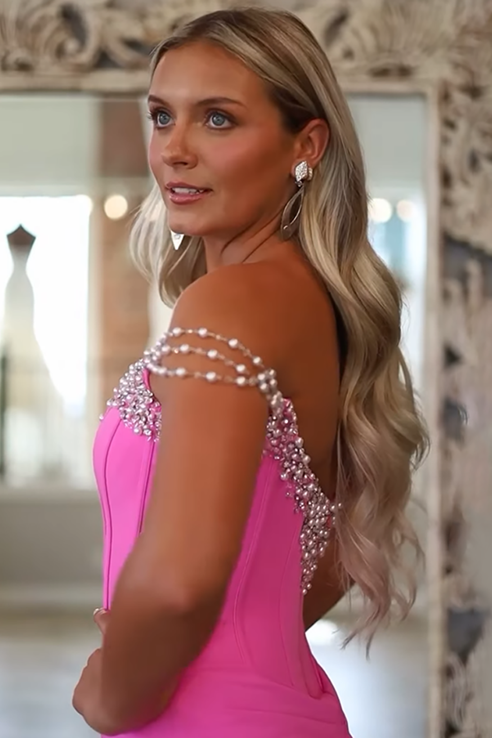 Sparkly Fuchsia Satin Corset Tight Short Homecoming Dress with Beading