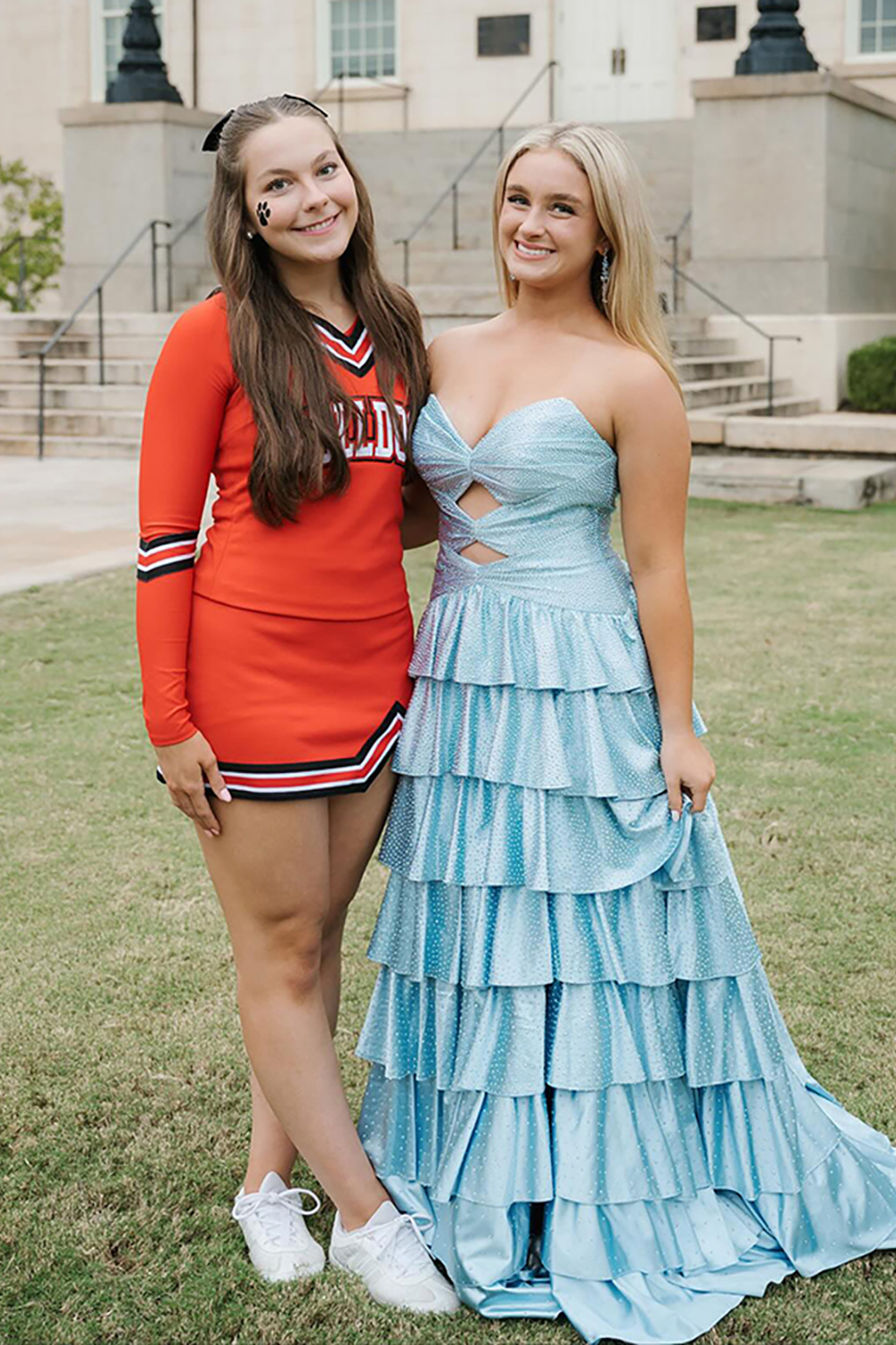 Sparkly Yellow Sweetheart A-Line Ruffled Cut-Out Long Prom Dress with Beading