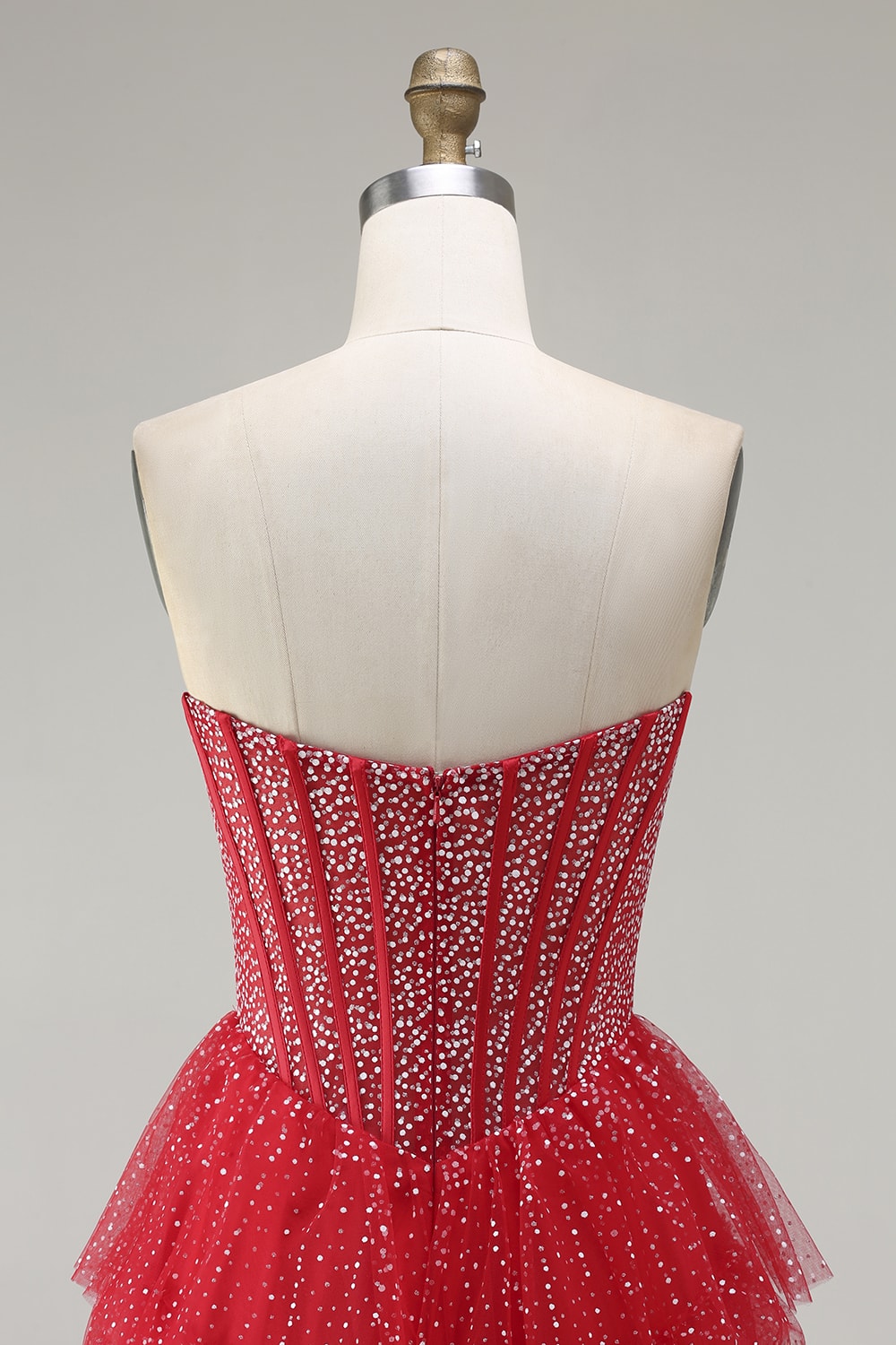 Sparkly Black and White Polka Dots Sweetheart Long Corset Prom Dress with Ruffles