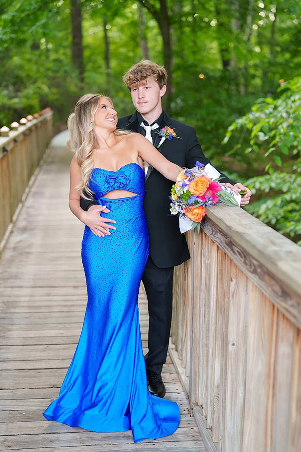 Sparkly Fuchsia Beaded Mermaid Sweetheart Long Prom Dress with 3D Flower
