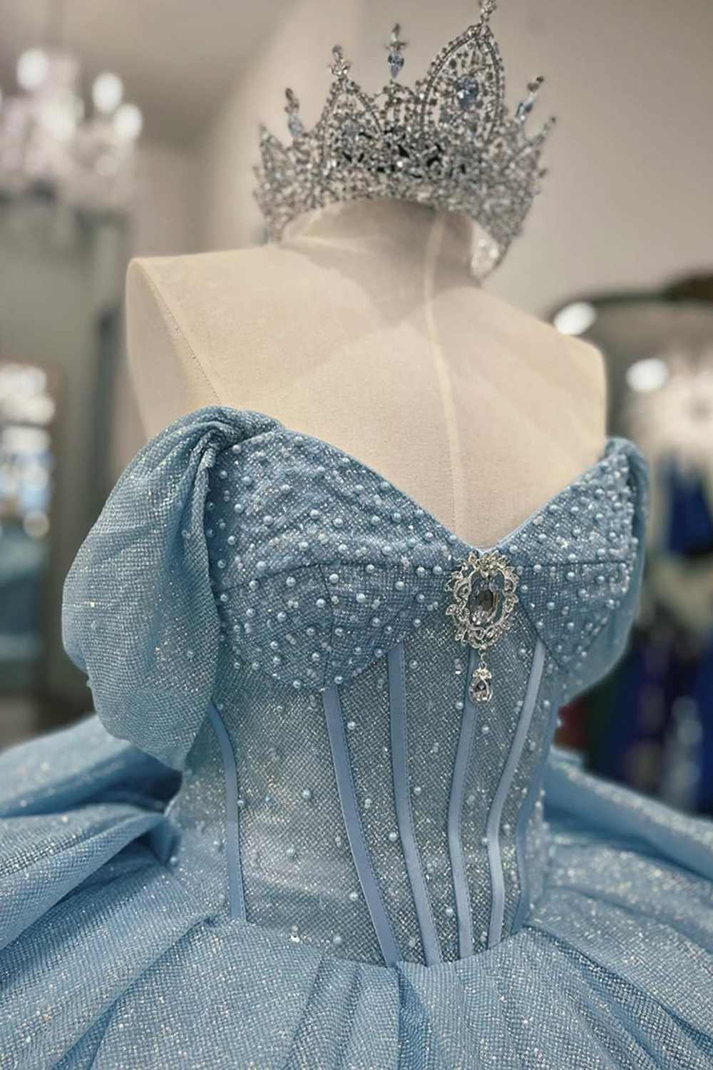 Sparkly Dark Green Sweetheart Corset Ball Gown Bedaed Quinceanera Dress with Bow