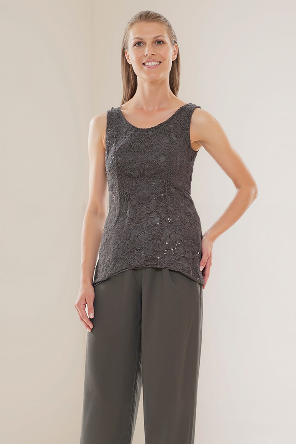 Royal Blue Tiered Chiffon 3 Piece Mother of the Bride Pant Suits with Jacket