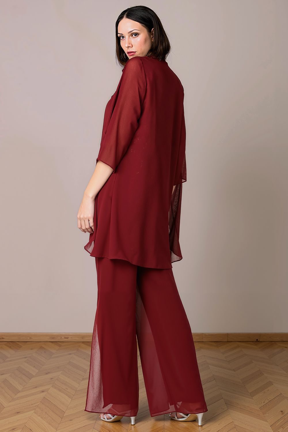 Sparkly Black Sequin Bateau Neck 3 Piece Mother of the Bride Pant Suits with Jacket