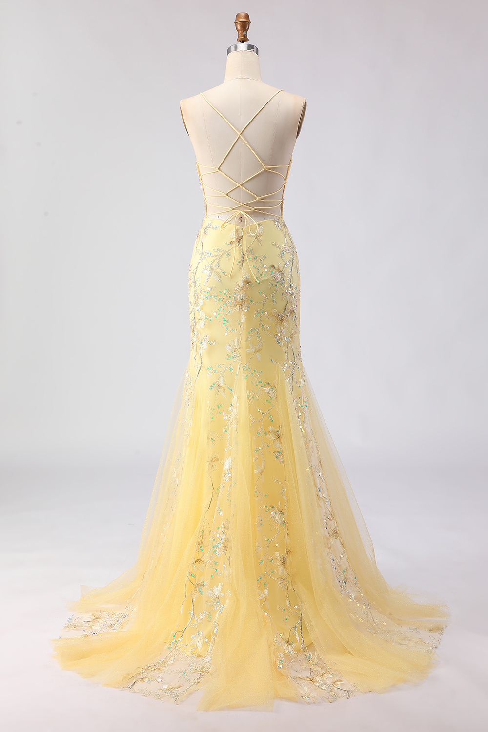 Floral Sparkly Pink Beaded Spaghetti Straps Mermaid Corset Long Prom Dress