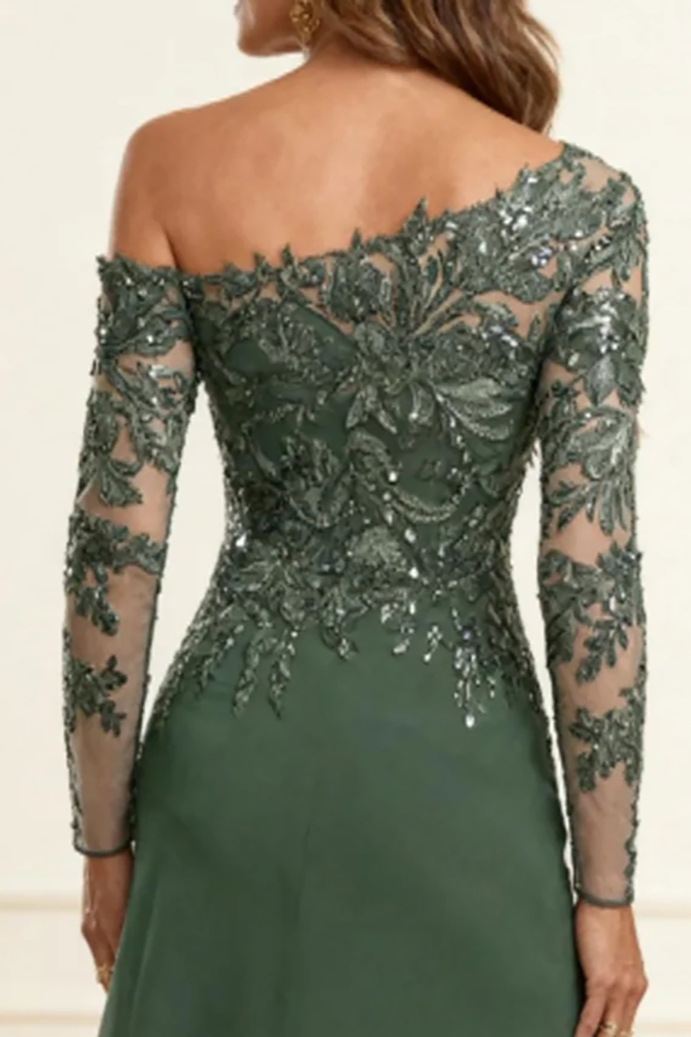 Eucalyptus One Shoulder Sheath Floor-Length Mother of the Bride Dress with Cape