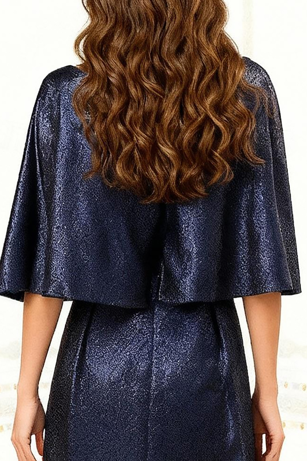 Dark Navy A Line Satin Boat Neck Ankle-Length Mother of the Bride Dress